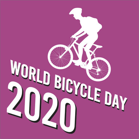 World Bicycle Day 2020 Bannerの写真素材