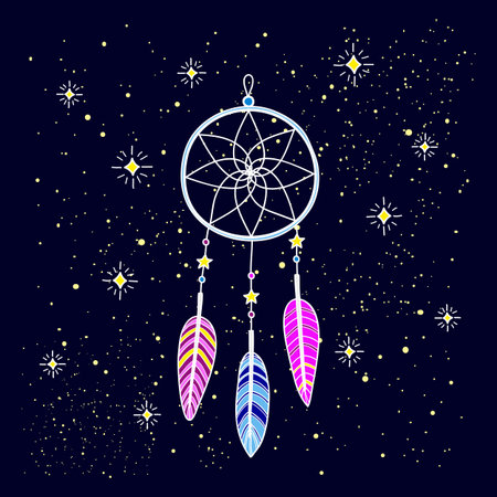 Hand drawn dream catcher.のイラスト素材