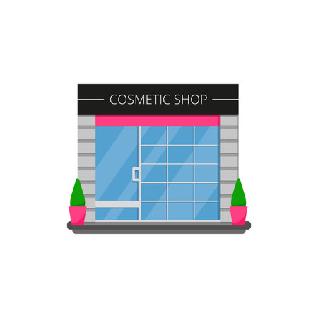 Modern cosmetic shop store. Vector illustration.のイラスト素材