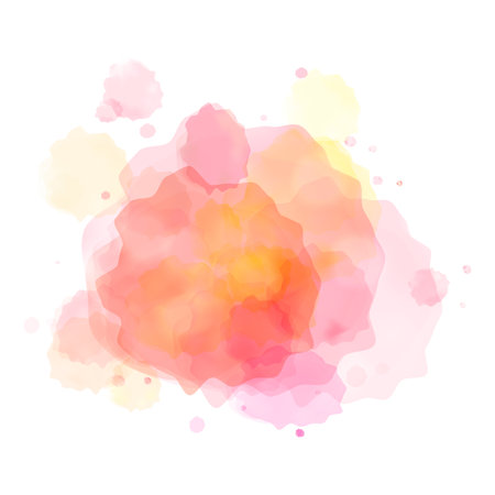 Vector watercolor splash in pink, orange and red colors isolated on white background.のイラスト素材