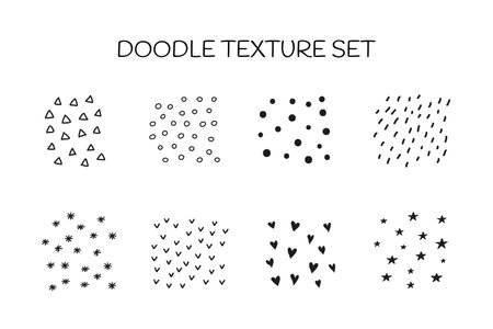 Set of doodle textures.のイラスト素材