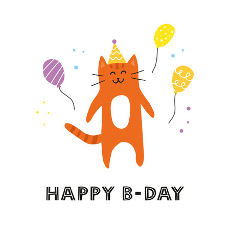 Happy birthday postcard.のイラスト素材