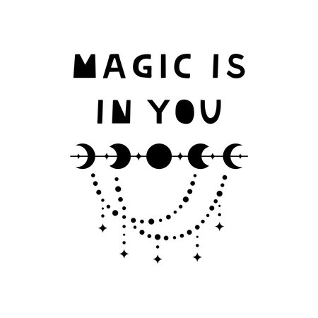 Poster with lettering magic is in you and moon phases.のイラスト素材
