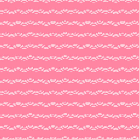 Girly pink seamless pattern with doodle waves.のイラスト素材