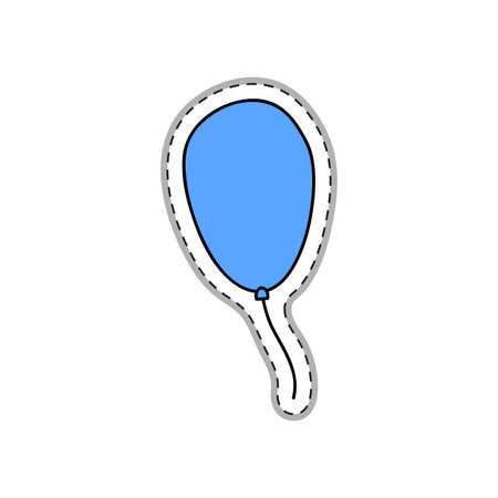 Colorful doodle sticker or patch with balloon isolated on white background.のイラスト素材