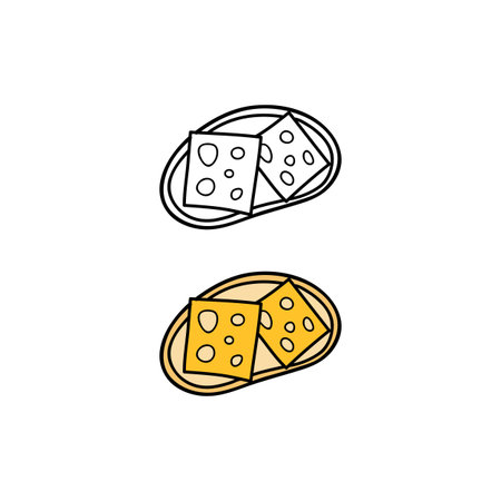 Hand drawn colored and outline Russian sandwich isolated on white background.のイラスト素材