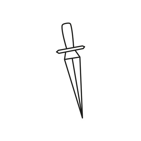 Doodle outline blade icon isolated on white background.のイラスト素材