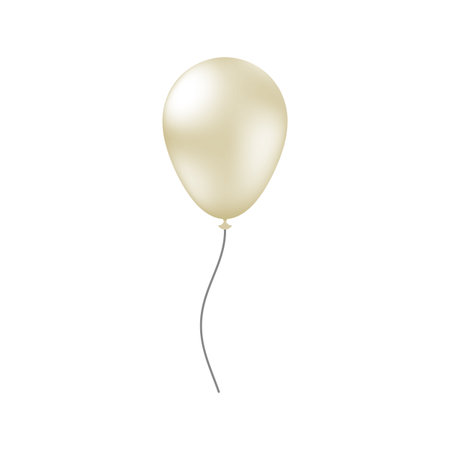 White pearl helium balloon isolated on white background.のイラスト素材