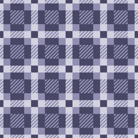 Classic blue tartan plaid with stripes seamless pattern. Perfect for menswear, textile.のイラスト素材