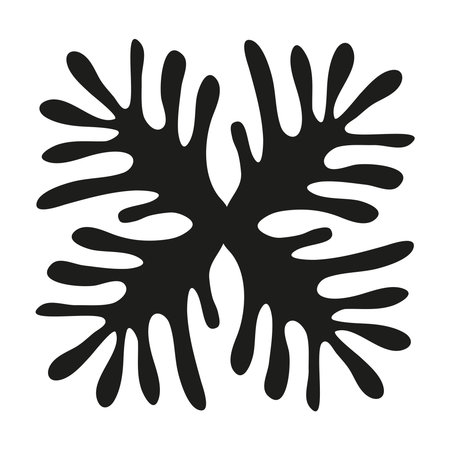 Simple organic wall art. Melting shape in hippie style. Naive minimal poster. Modern natural painting.のイラスト素材