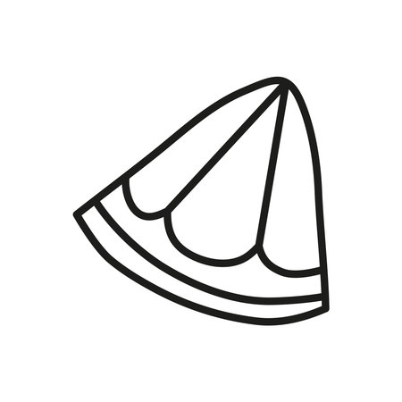 Doodle outline lemon slice isolated on white background.のイラスト素材