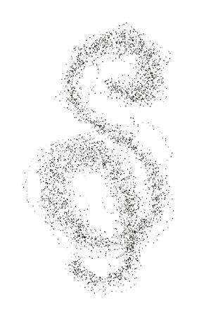Falling grain particles. Vector explosion. Dust overlay texture. The tail of a cosmic comet. Liquid spray mist or atomizer water. Sugar or salt powder isolated on white background.のイラスト素材