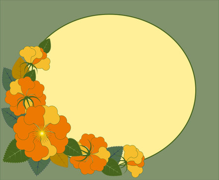 Frame with flowers and buds of rosesのイラスト素材