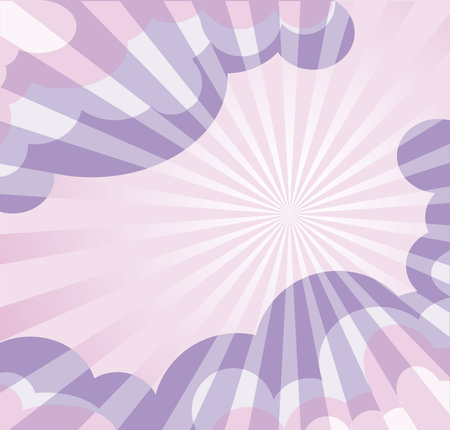 Sunshine and clouds in a pink-violet rangeのイラスト素材