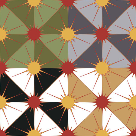 Seamless geometric background in 4 color optionsのイラスト素材