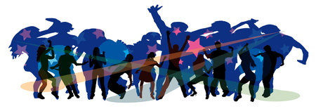 people dancing at a partyのイラスト素材