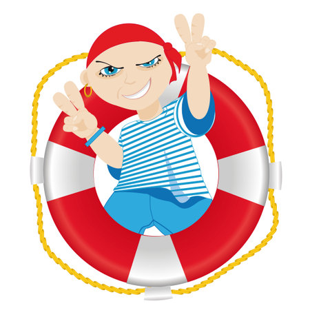 jolly pirate and a lifelineのイラスト素材