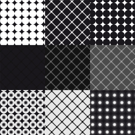 Seamless abstract geometric patterns in black and whiteのイラスト素材