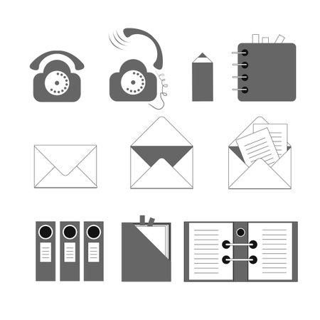 set of icons on a theme documentation and communicationのイラスト素材