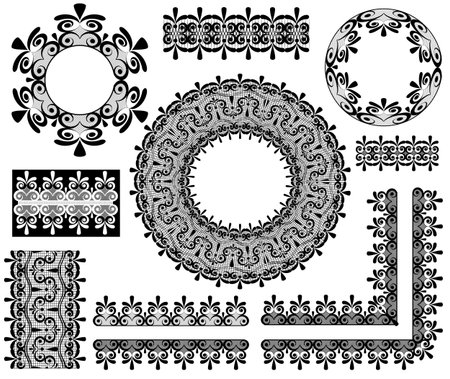 Lace frames and decorative items and ornamentsのイラスト素材