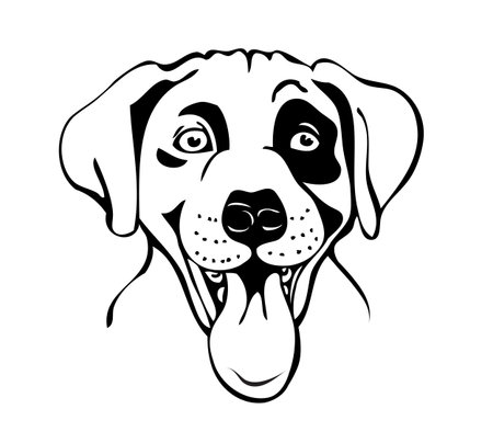 merry muzzle dogs, vector illustrationのイラスト素材