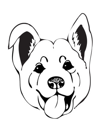 merry muzzle dogs, vector illustrationのイラスト素材