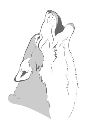 head howling wolf vector illustration
