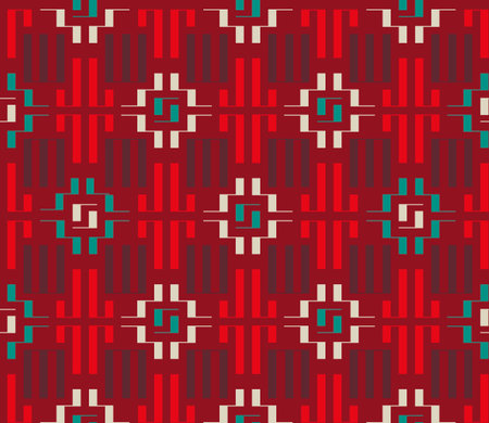 ethnic ornament from rectangles in the style of oriental carpet, seamless pattern