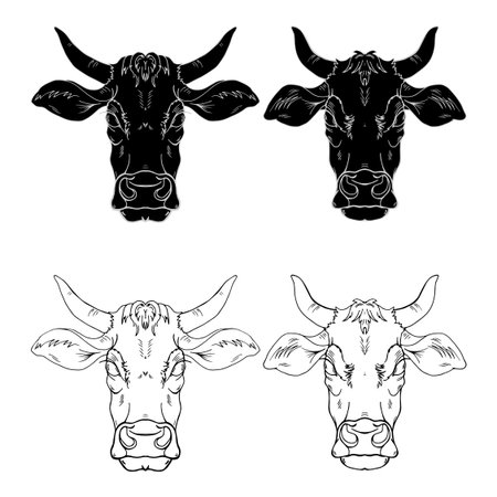 Head of an evil bull, vector illustrationのイラスト素材
