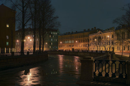 Quiet place. River. Evening.                 の写真素材