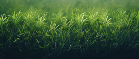 Lush green grass texture, perfect for natural background.の素材