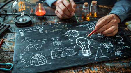 The Art of Knowledge: Writing Brilliance on the Blackboardの素材