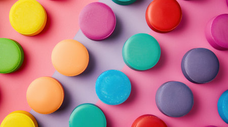 Vibrant Button Symphony on Pink Canvasの素材