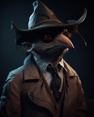 A bat as a detective, solving crimes in the darkの素材