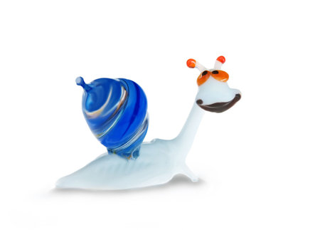 funny glass snailの写真素材
