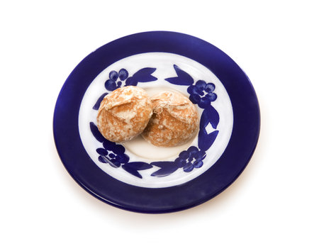 Honey cakes on plateの写真素材