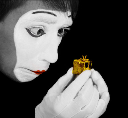 Mime is upset of too little giftの写真素材