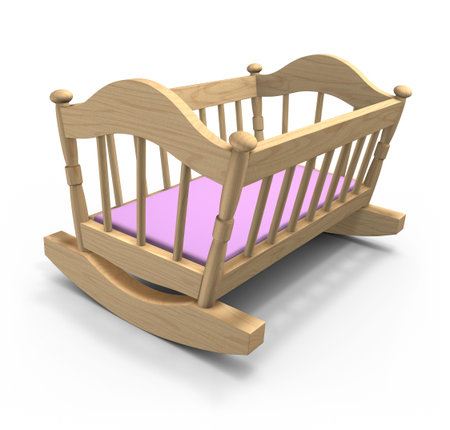 Wooden cradleの写真素材