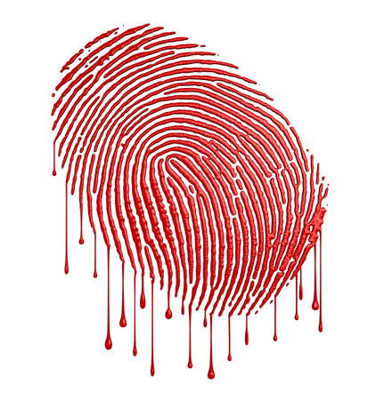 Bloody fingerprintの写真素材