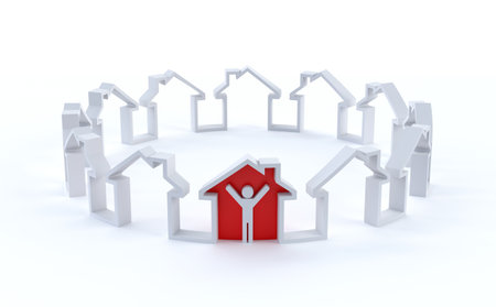 Concept with house shapeの写真素材