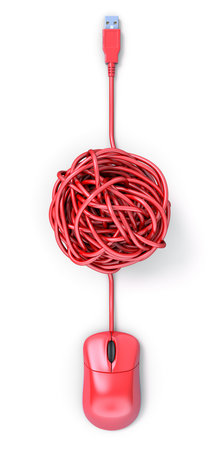 Mouse with knotted cable