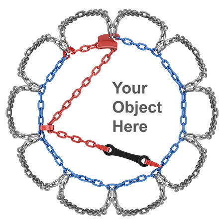 Snow chain with place for your object  with image editor