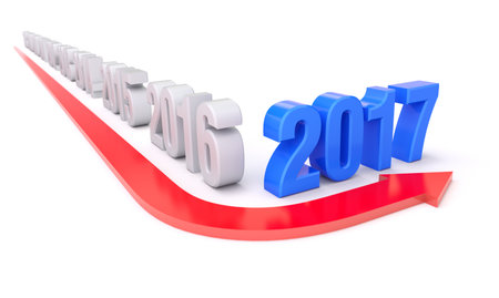 2017 year of turnaround concept - 3D illustration