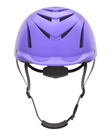 Front view of riding helmet isolated on white background - 3D illustrationの写真素材
