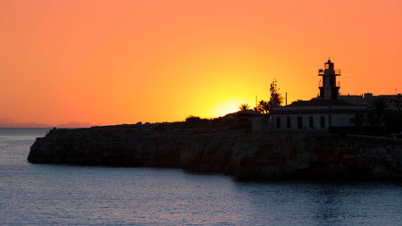 Sa Lamp post sunset landscape viewの写真素材