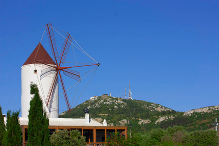 Windmill in Minorcaの写真素材