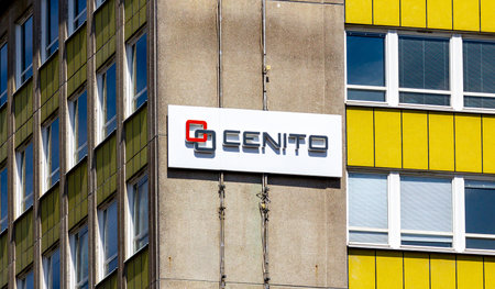 MalmÃ¶, Sweden - July 20 2019: A white company logo sign with the name Cenito mounted on an office building in downtown MalmÃ¶, Sweden.のeditorial素材