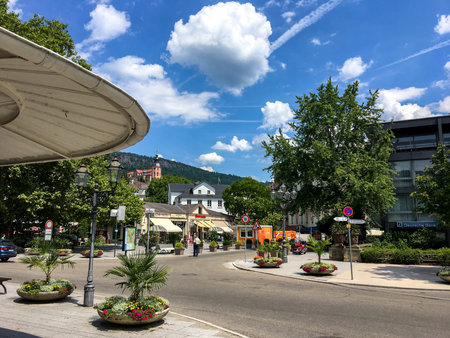 Baden-Baden, Germany - July 18, 2017: The calm and tranquil mountain town of Baden-Baden during summer is beautifulのeditorial素材