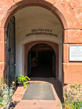 Heidelberg, Germany - July 20, 2017: The entrance to the German Pharmacy Museum in Heidelbergのeditorial素材