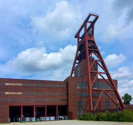 Essen, Germany - July 27, 2017: The old mining buildings at Zeche Zollverein outside Essen is still standing, now a museum.のeditorial素材